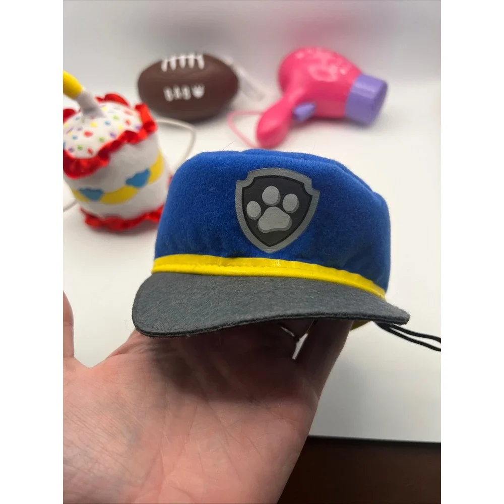 Build-A-Bear Accessories Lot Cake FootBall Paw Patrol Hat Hair Dryer